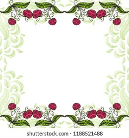 Beautiful cherry frame. Vector illustration