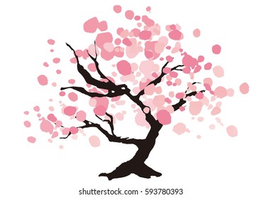 A beautiful cherry tree illustration