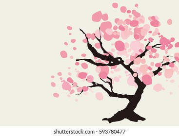 A beautiful cherry tree illustration