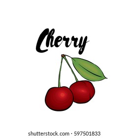Beautiful cherry. Vector illustration.