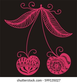 Beautiful cherry. Vector illustration.