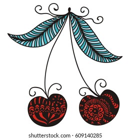 Beautiful cherry. Vector illustration.