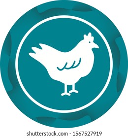 Beautiful Chicken Glyph Vector Icon