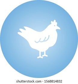 Beautiful Chicken Glyph Vector Icon