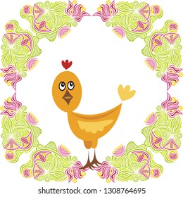 Beautiful chicken. Vector illustration