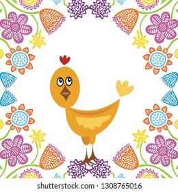 Beautiful chicken. Vector illustration