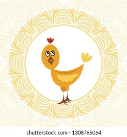 Beautiful chicken. Vector illustration