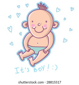 Beautiful child - cartoon boy in vector