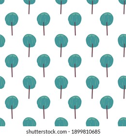 Beautiful children drawing forest vector elements seamless pattern