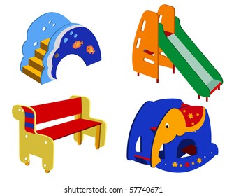 Beautiful children's furniture on a white background