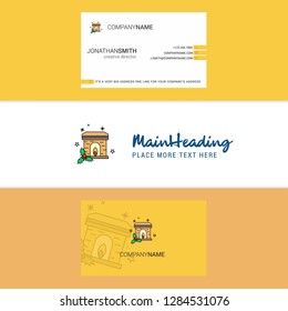 Beautiful Chimney Logo and business card. vertical Design Vector