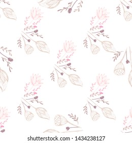 Beautiful chinese pattern with black lotus flowers pattern on white background for celebration design. Natural vector illustration. Seamless floral pattern.