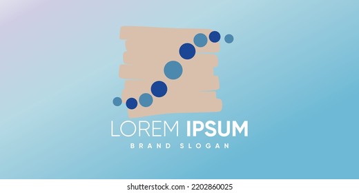 hermoso logotipo de trazo quiropráctico con vector de primera calidad de estilo moderno