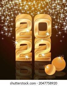 Beautiful Christmas background 2022 New Year, vector illustration