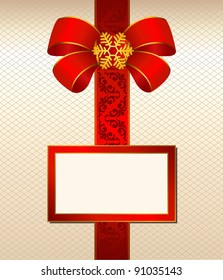 Beautiful Christmas background with bow. Vector