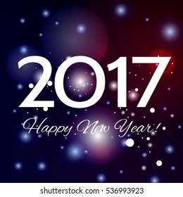 Beautiful  Christmas background with a bright flash of light and the words Happy New Year 2017!