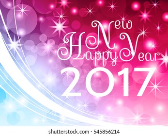 Beautiful Christmas background with a bright flash of light and the words Happy New Year 2017!