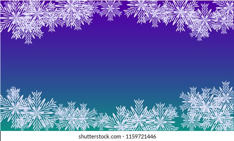 Beautiful Christmas Background with Falling Snowflakes. Element of Design with Snow for a Postcard, Invitation Card, Banner, Flyer. Vector Falling Snowflakes on a Blue Background
