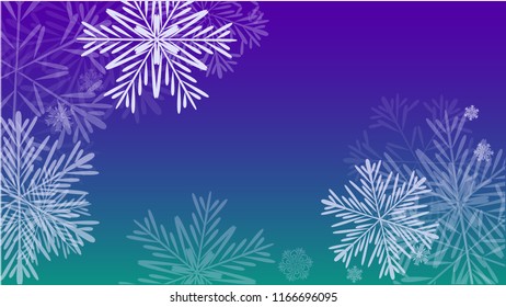 Beautiful Christmas Background with Falling Snowflakes. Element of Design with Snow for a Postcard, Invitation Card, Banner, Flyer. Vector Falling Snowflakes on a Blue Background
