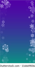 Beautiful Christmas Background with Falling Snowflakes. Element of Design with Snow for a Postcard, Invitation Card, Banner, Flyer. Vector Falling Snowflakes on a Blue Background
