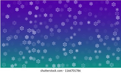 Beautiful Christmas Background with Falling Snowflakes. Element of Design with Snow for a Postcard, Invitation Card, Banner, Flyer. Vector Falling Snowflakes on a Blue Background
