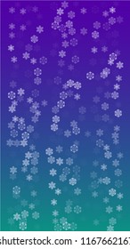 Beautiful Christmas Background with Falling Snowflakes. Element of Design with Snow for a Postcard, Invitation Card, Banner, Flyer. Vector Falling Snowflakes on a Blue Background
