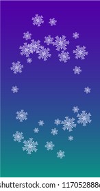 Beautiful Christmas Background with Falling Snowflakes. Element of Design with Snow for a Postcard, Invitation Card, Banner, Flyer. Vector Falling Snowflakes on a Blue Background
