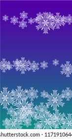 Beautiful Christmas Background with Falling Snowflakes.  Element of Design with Snow for a Postcard, Invitation Card, Banner, Flyer.  Vector Falling Snowflakes on a Blue Winter Background
