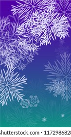 Beautiful Christmas Background with Falling Snowflakes. Element of Design with Snow for a Postcard, Invitation Card, Banner, Flyer. Vector Falling Snowflakes on a Blue Background
