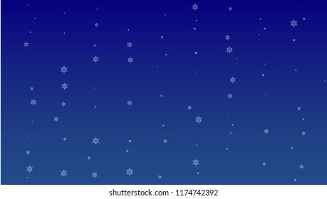 Beautiful Christmas Background with Falling Snowflakes. Element of Design with Snow for a Postcard, Invitation Card, Banner, Flyer. Vector Falling Snowflakes on a Blue Background
