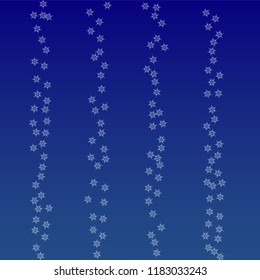 Beautiful Christmas Background with Falling Snowflakes.  Element of Design with Snow for a Postcard, Invitation Card, Banner, Flyer.  Vector Falling Snowflakes on a Blue Winter Background
