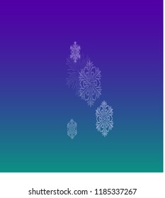 Beautiful Christmas Background with Falling Snowflakes.  Element of Design with Snow for a Postcard, Invitation Card, Banner, Flyer.  Vector Falling Snowflakes on a Blue Winter Background
