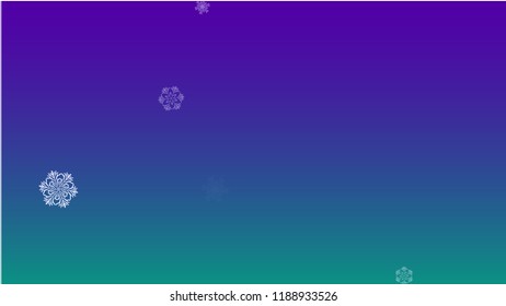 Beautiful Christmas Background with Falling Snowflakes.  Element of Design with Snow for a Postcard, Invitation Card, Banner, Flyer.  Vector Falling Snowflakes on a Blue Winter Background
