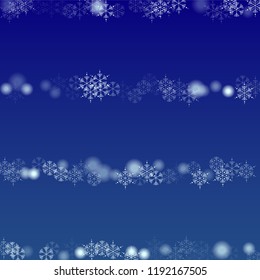 Beautiful Christmas Background with Falling Snowflakes. Element of Design with Snow for a Postcard, Invitation Card, Banner, Flyer. Vector Falling Snowflakes on a Blue Background


