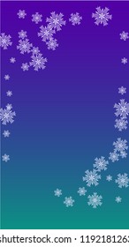 Beautiful Christmas Background with Falling Snowflakes. Element of Design with Snow for a Postcard, Invitation Card, Banner, Flyer. Vector Falling Snowflakes on a Blue Background
