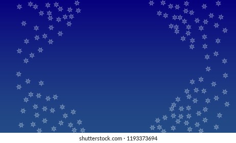 Beautiful Christmas Background with Falling Snowflakes. Element of Design with Snow for a Postcard, Invitation Card, Banner, Flyer. Vector Falling Snowflakes on a Blue Background
