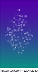 Beautiful Christmas Background with Falling Snowflakes.  Element of Design with Snow for a Postcard, Invitation Card, Banner, Flyer.  Vector Falling Snowflakes on a Blue Winter Background
