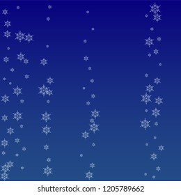 Beautiful Christmas Background with Falling Snowflakes. Element of Design with Snow for a Postcard, Invitation Card, Banner, Flyer. Vector Falling Snowflakes on a Blue Background


