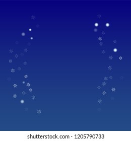 Beautiful Christmas Background with Falling Snowflakes. Element of Design with Snow for a Postcard, Invitation Card, Banner, Flyer. Vector Falling Snowflakes on a Blue Background


