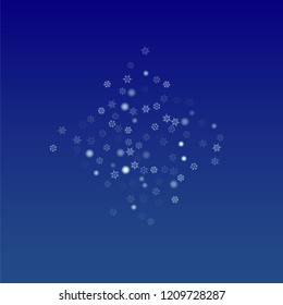 Beautiful Christmas Background with Falling Snowflakes. Element of Design with Snow for a Postcard, Invitation Card, Banner, Flyer. Vector Falling Snowflakes on a Blue Background


