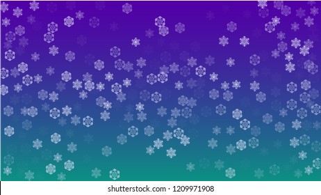 Beautiful Christmas Background with Falling Snowflakes. Element of Design with Snow for a Postcard, Invitation Card, Banner, Flyer. Vector Falling Snowflakes on a Blue Background
