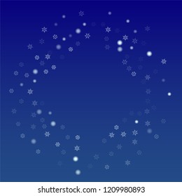 Beautiful Christmas Background with Falling Snowflakes. Element of Design with Snow for a Postcard, Invitation Card, Banner, Flyer. Vector Falling Snowflakes on a Blue Background


