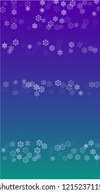 Beautiful Christmas Background with Falling Snowflakes.  Element of Design with Snow for a Postcard, Invitation Card, Banner, Flyer.  Vector Falling Snowflakes on a Blue Winter Background
