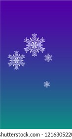 Beautiful Christmas Background with Falling Snowflakes. Element of Design with Snow for a Postcard, Invitation Card, Banner, Flyer. Vector Falling Snowflakes on a Blue Background
