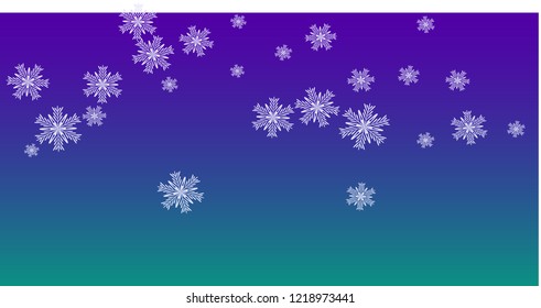 Beautiful Christmas Background with Falling Snowflakes. Element of Design with Snow for a Postcard, Invitation Card, Banner, Flyer. Vector Falling Snowflakes on a Blue Background
