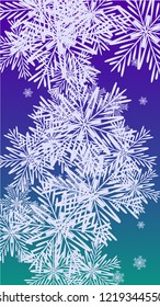 Beautiful Christmas Background with Falling Snowflakes. Element of Design with Snow for a Postcard, Invitation Card, Banner, Flyer. Vector Falling Snowflakes on a Blue Background
