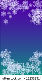 Beautiful Christmas Background with Falling Snowflakes. Element of Design with Snow for a Postcard, Invitation Card, Banner, Flyer. Vector Falling Snowflakes on a Blue Background
