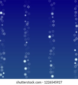 Beautiful Christmas Background with Falling Snowflakes. Element of Design with Snow for a Postcard, Invitation Card, Banner, Flyer. Vector Falling Snowflakes on a Blue Background


