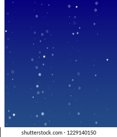 Beautiful Christmas Background with Falling Snowflakes. Element of Design with Snow for a Postcard, Invitation Card, Banner, Flyer. Vector Falling Snowflakes on a Blue Background


