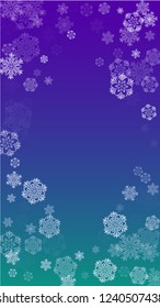 Beautiful Christmas Background with Falling Snowflakes. Element of Design with Snow for a Postcard, Invitation Card, Banner, Flyer. Vector Falling Snowflakes on a Blue Background
